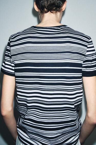 T-SHIRT À RAYURES ZA - bleu/noir de Zara - Image 2
