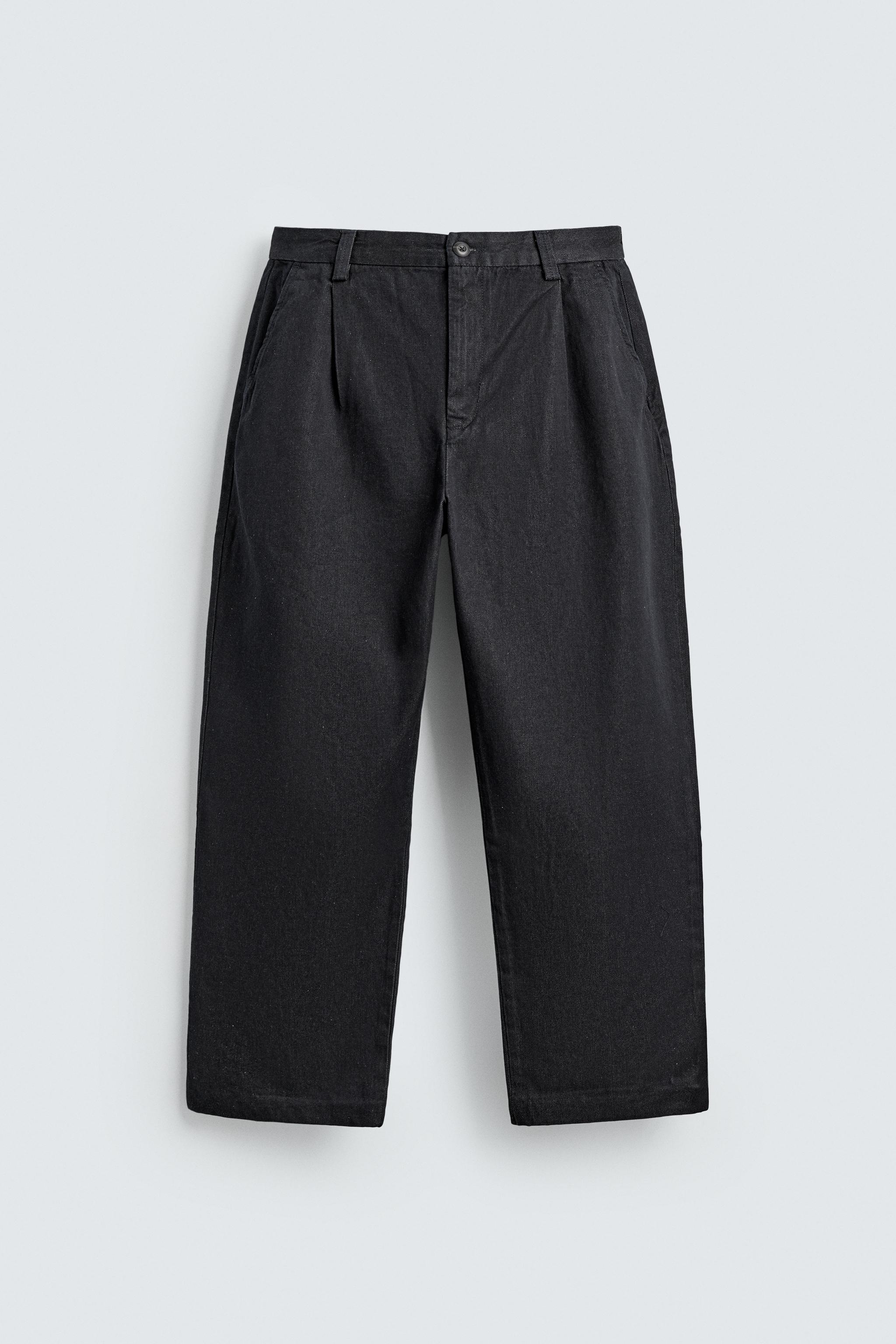 PANTALON CHINO EN DENIM À PLIS