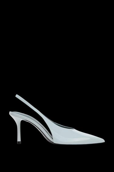 ZAPATO DESTALONADO EFECTO ACHAROLADO - Azul de Zara - Imagen 0