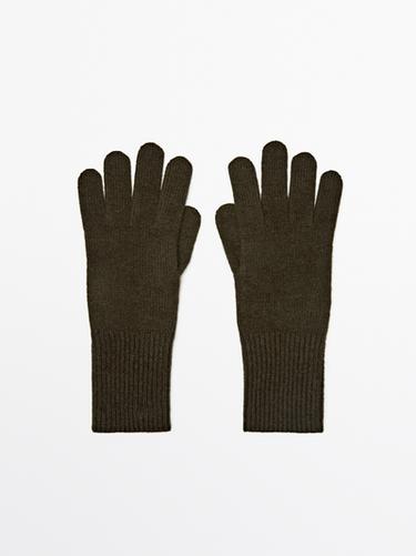 Zara Wool blend knit gloves - Green