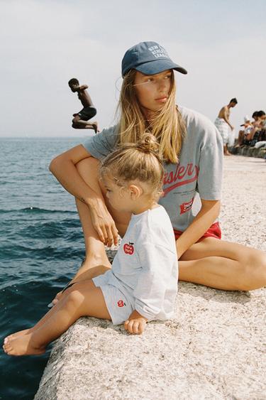 APPLE PATCH SWEATSHIRT AND BERMUDA SHORTS SET - Grey marl by Zara