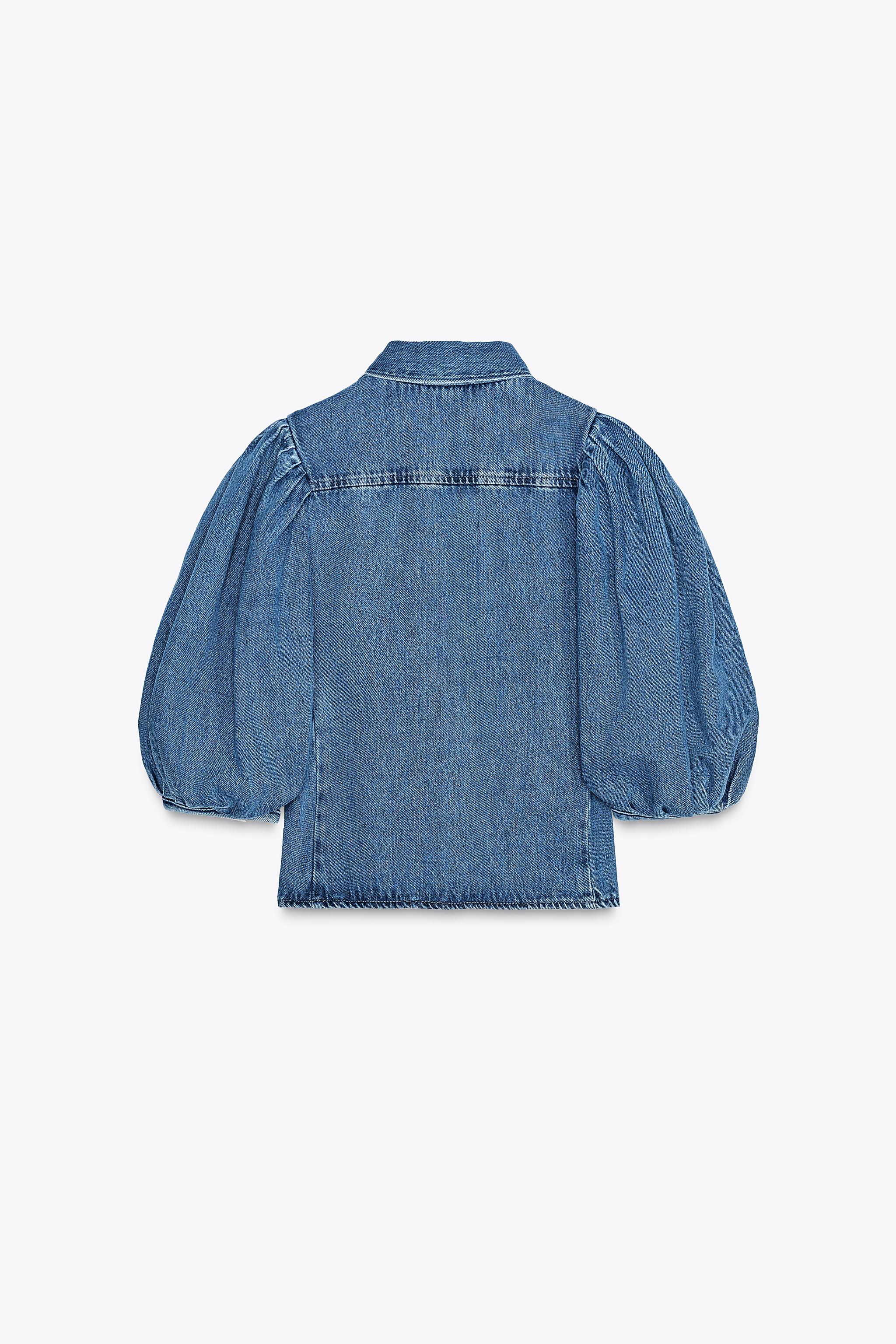 Zara Denim Jacket Zara Balloon Sleeve Jacket Zara Women's Denim