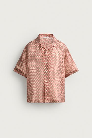 GEOMETRIC PRINT FLOWING SHIRT - Light pink by Zara
