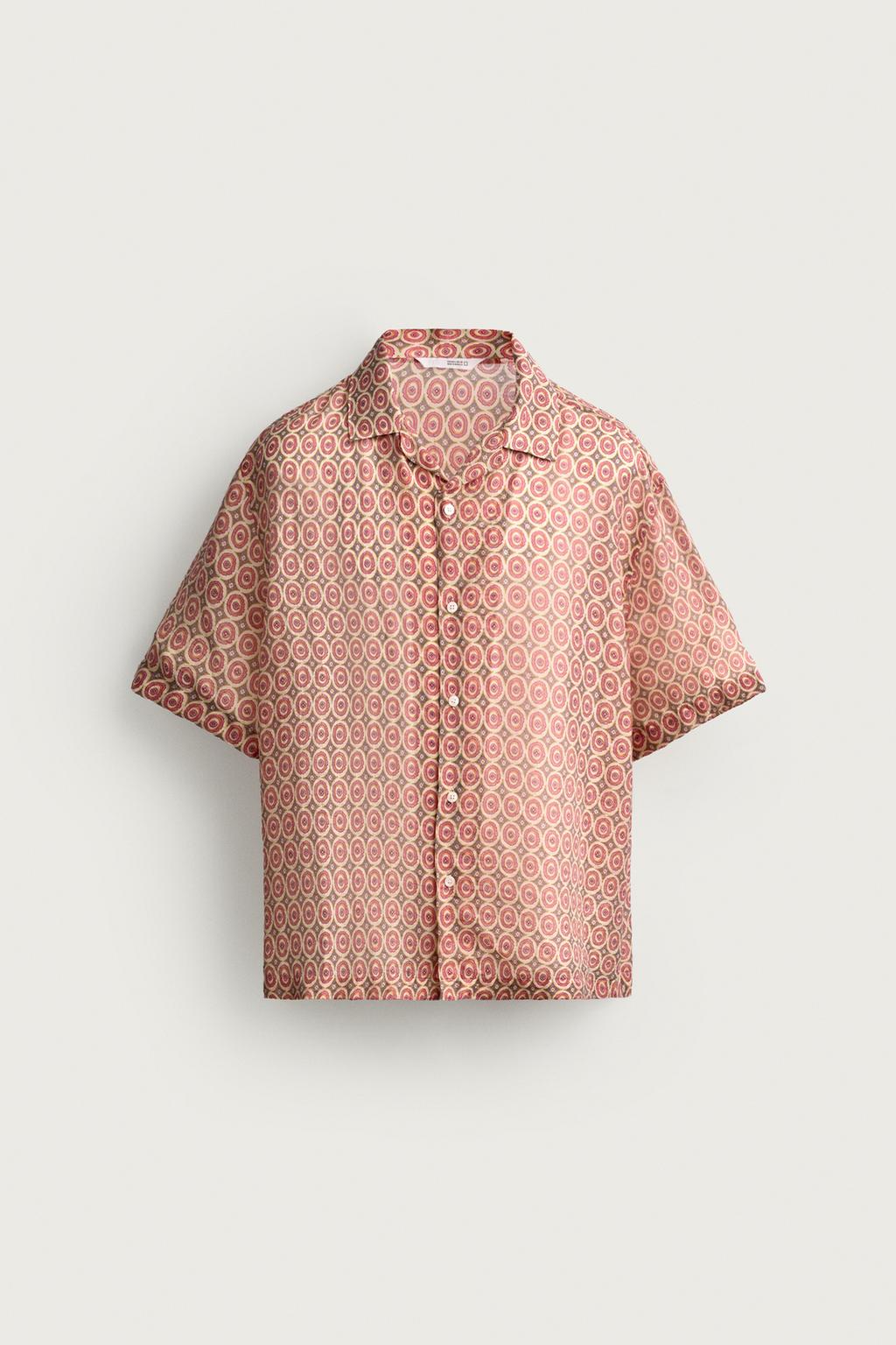 GEOMETRIC PRINT FLOWING SHIRT