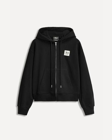 Zara 50TH ANNIVERSARY PATCH HOODIE - Black