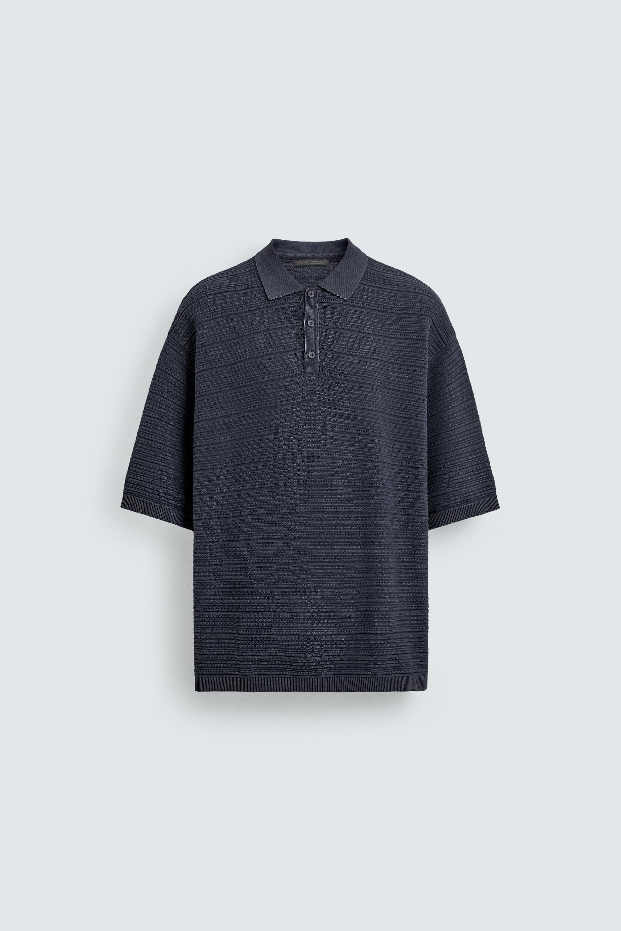 POLO EN MAILLE DÉLAVÉE COUPE DÉCONTRACTÉE