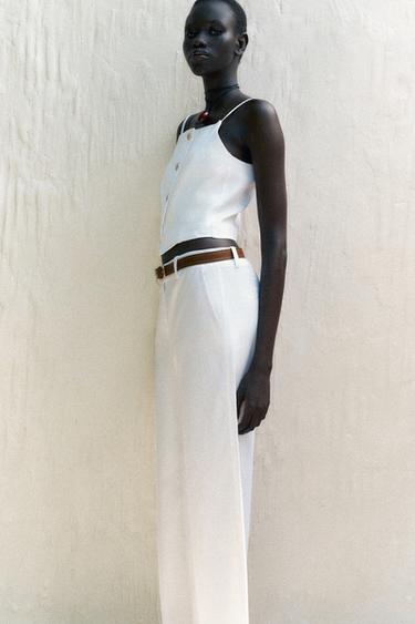 GILET COURT À BRETELLES - Blanc de Zara - Image 2