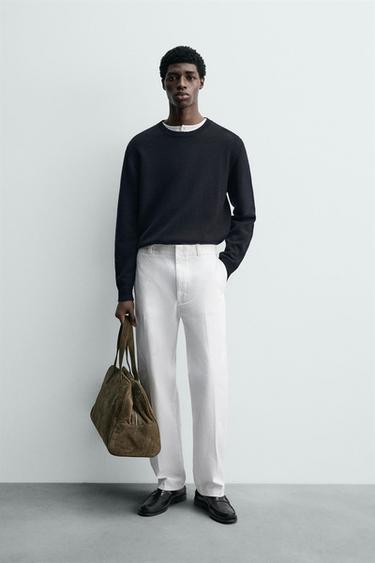 OVERSIZED FIT CHINO TROUSERS - White by Zara