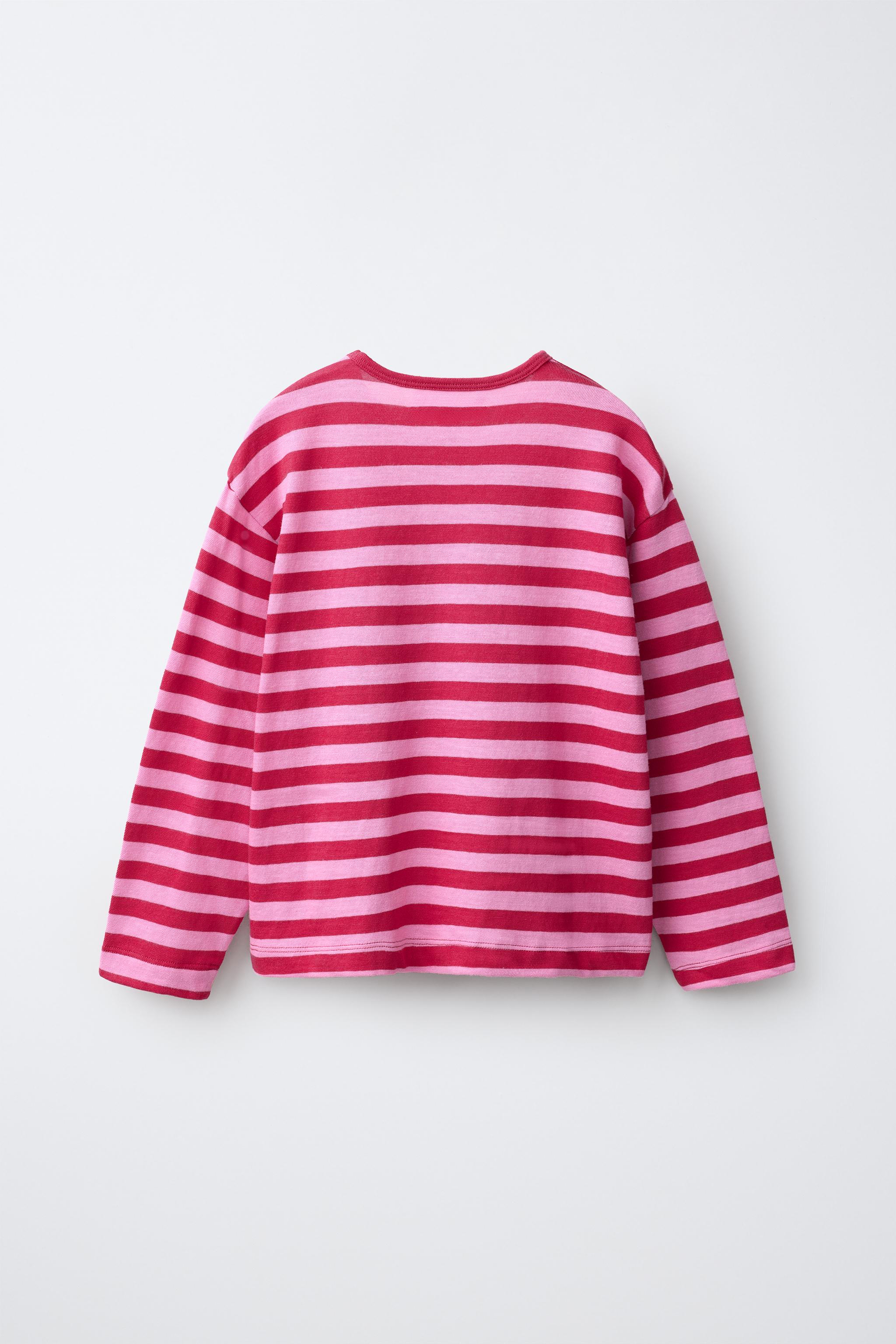 SOFT STRIPED T-SHIRT — Pink