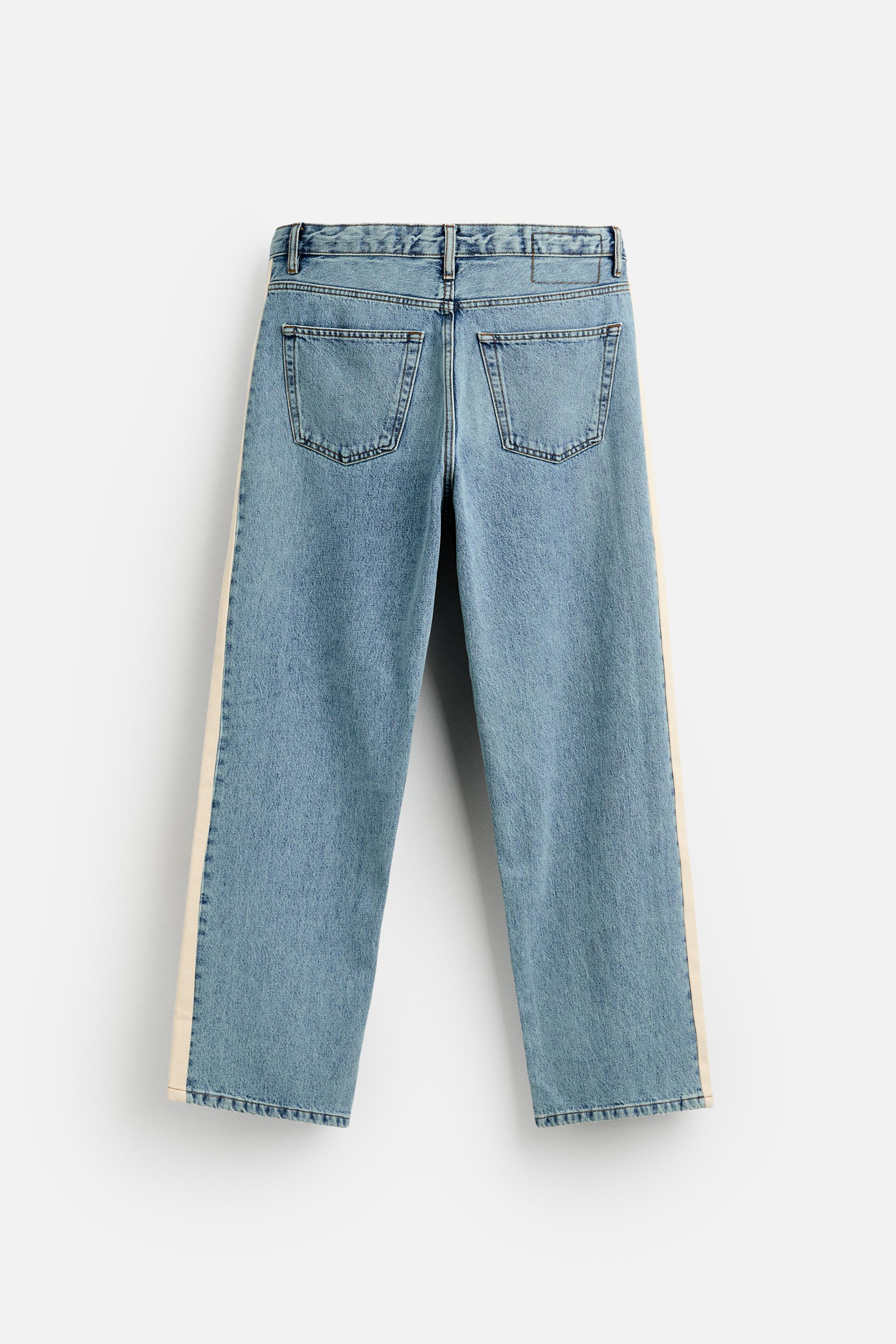 Jeans with side stripe zara on sale