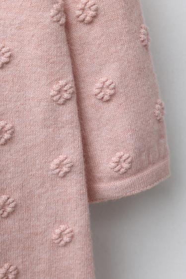 COMBINAISON LONGUE EN MAILLE À FLEURS BRODÉES - Rose clair de Zara - Image 3