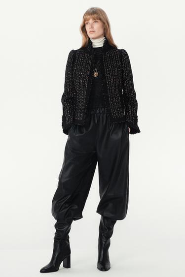 ΣΥΝΔΥΑΣΜΕΝΗ ΖΑΚΕΤΑ ΜΕ ΜΑΛΛΙ - THE ITEM ZARA WOMAN - Μαύρο του Zara