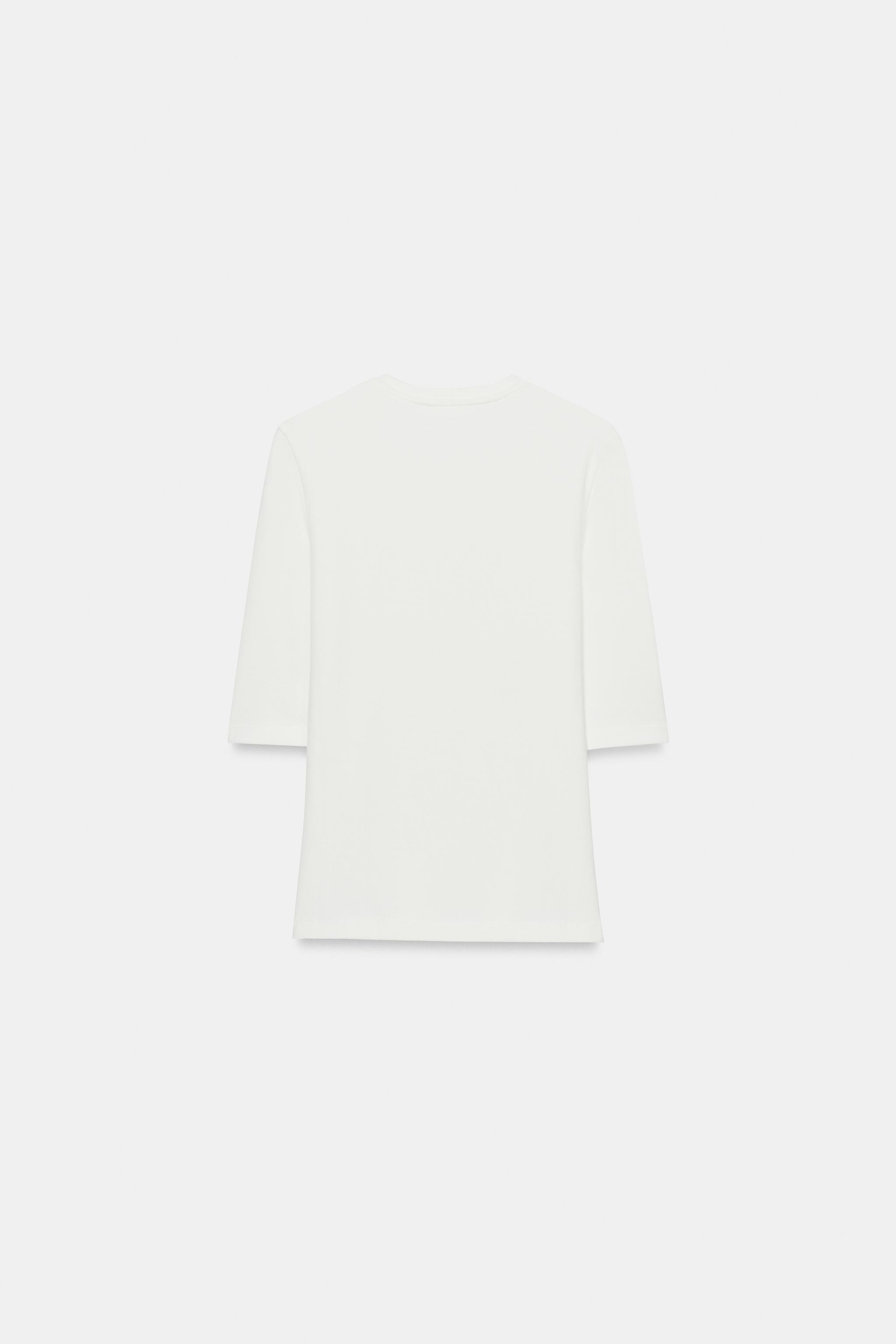ELBOW-SLEEVE T-SHIRT — White