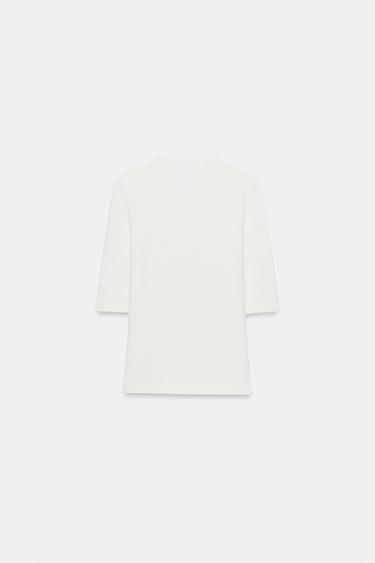 ELBOW-SLEEVE T-SHIRT — White 2
