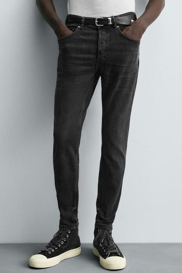 Zara SKINNY CROPPED FIT JEANS - Charcoal
