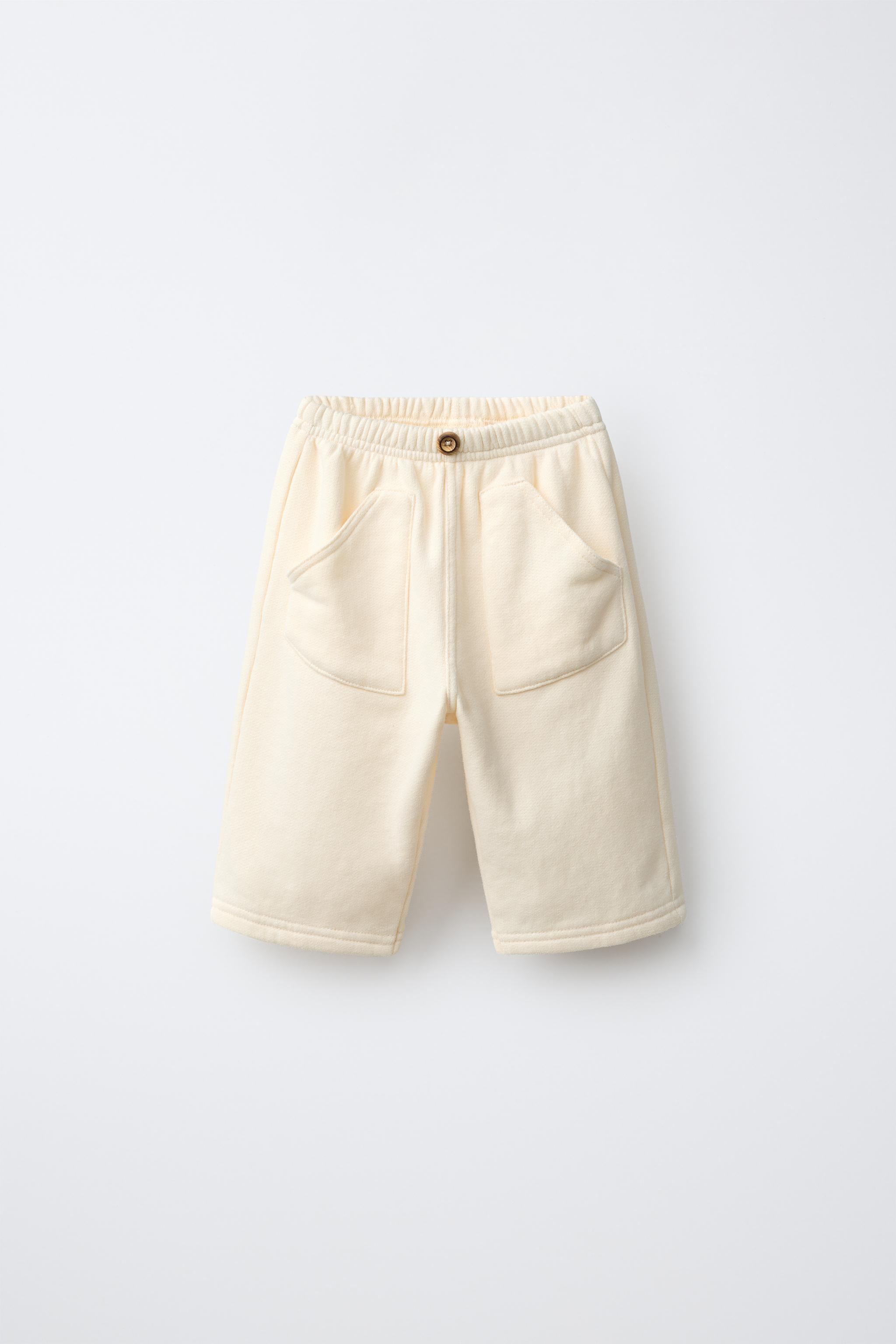 PLUSH BAGGY PANTS — Light ecru