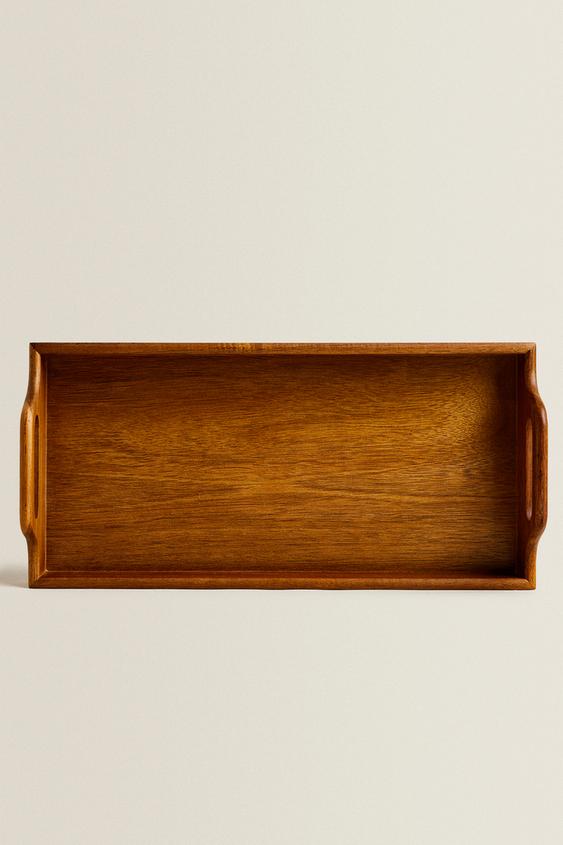 PLATEAU BOIS AVEC POIGNÉE - Beige clair de Zara - Image 0
