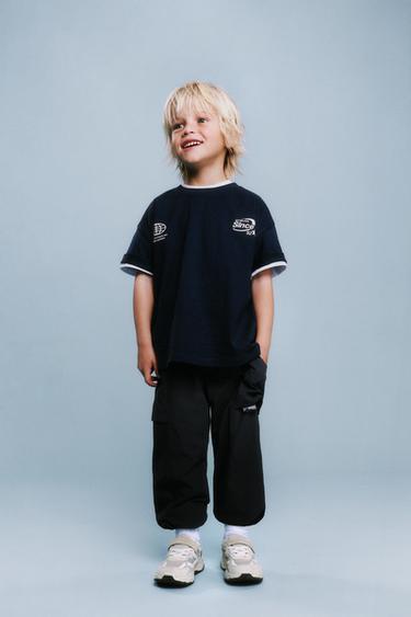 ФУТБОЛКА HEAVY WEIGHT ІЗ НАПИСОМ - Блакитний Zara