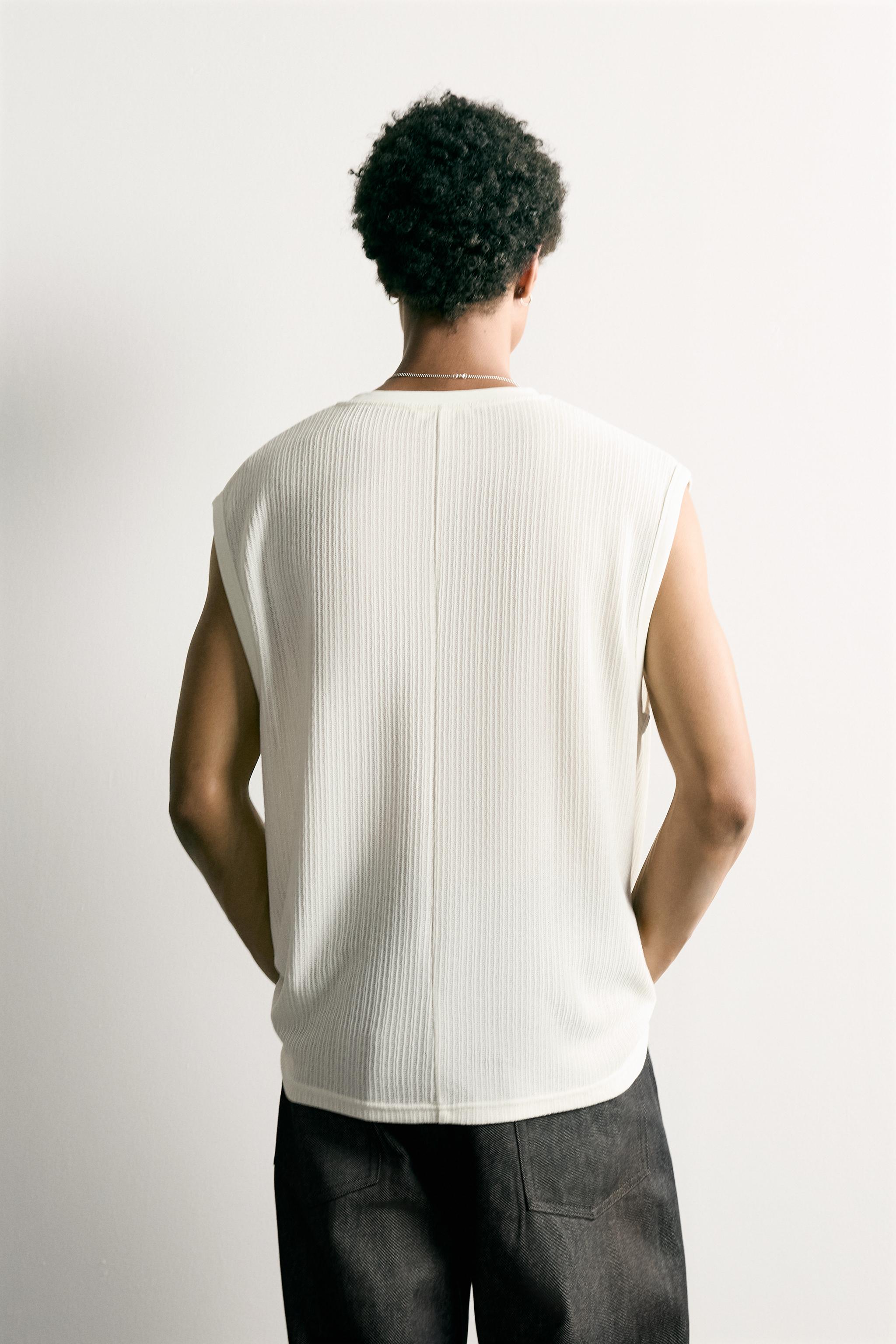 COMBINATION EMBROIDERY TEXTURED TANK TOP