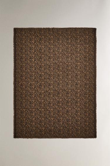 FLORAL WOOL THROW - Light beige by Zara - Image 0