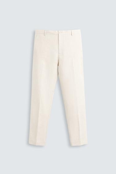 PANTALON 100 % LIN - Sable de Zara