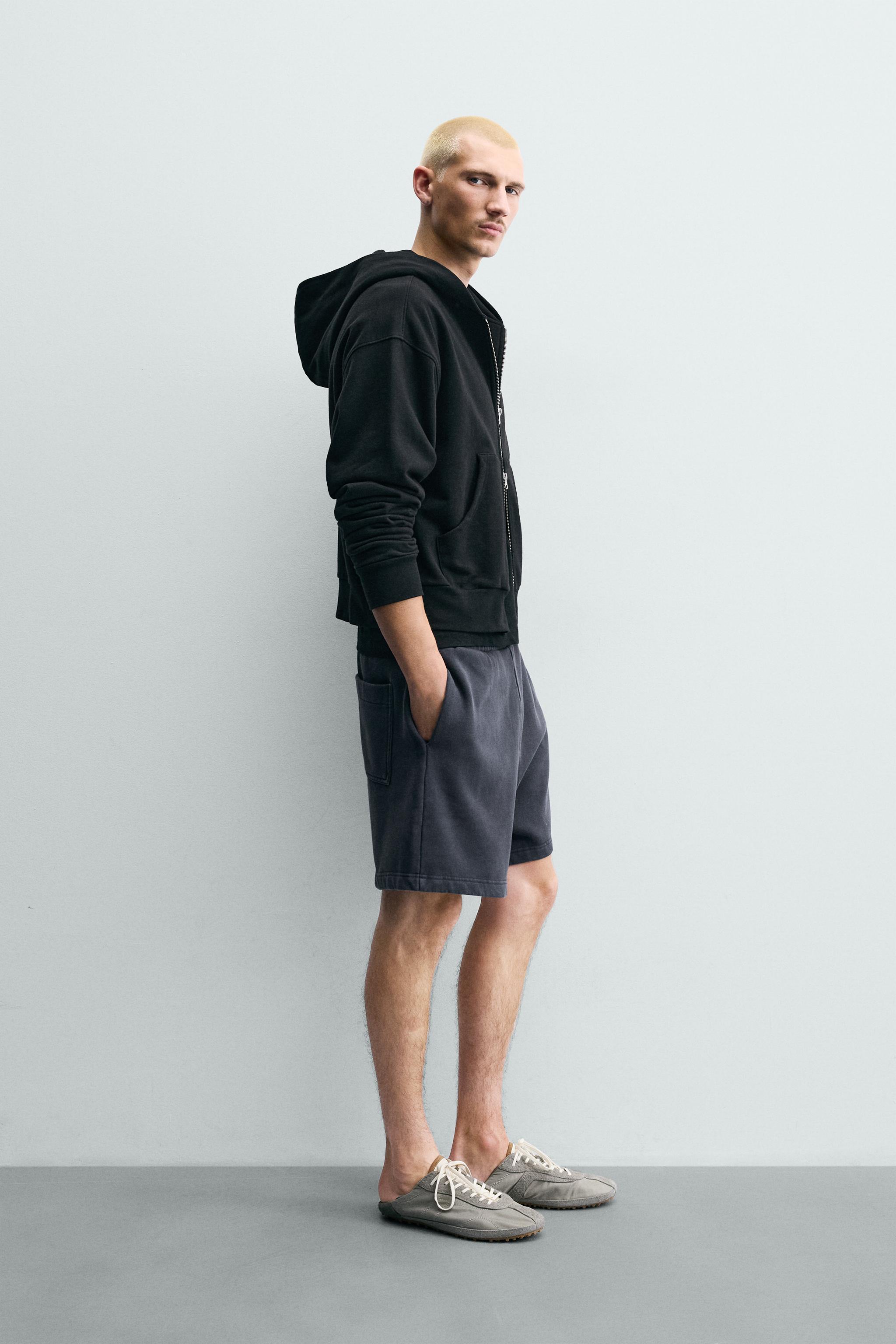 FADED TEXT PRINT SWEAT BERMUDA SHORTS