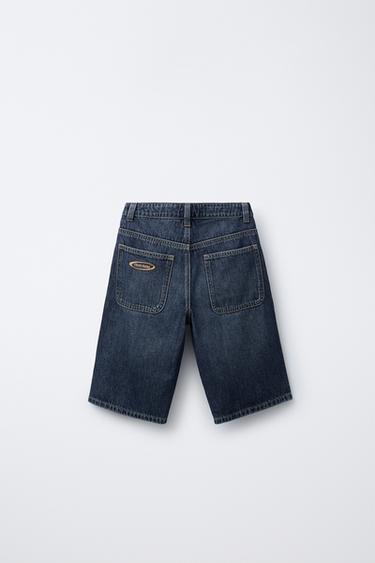 WIDE FIT DENIM BERMUDA SHORTS - Blue by Zara - Image 1
