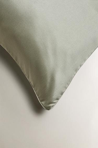 SATEEN CUSHION COVER - Green / Blue by Zara - Image 1