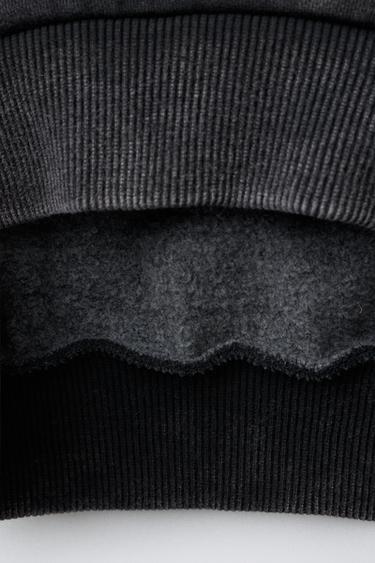 FADED-EFFECT SLOGAN SWEATSHIRT - Black by Zara - Image 3