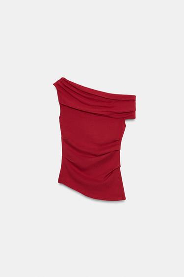 DRAPED TOP - Red by Zara - Image 5