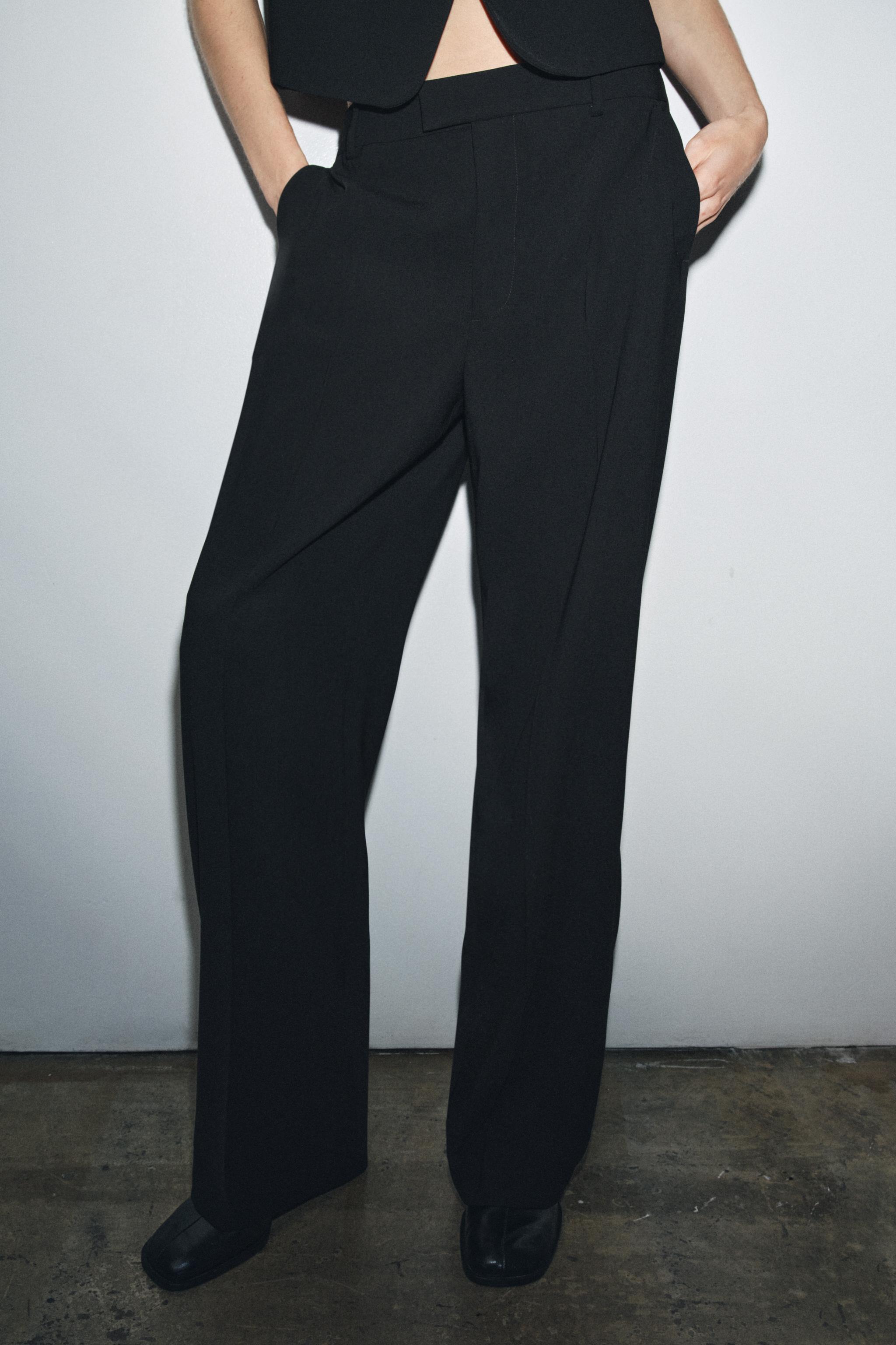 ZW COLLECTION STRAIGHT LEG PANTS - Black | ZARA United States