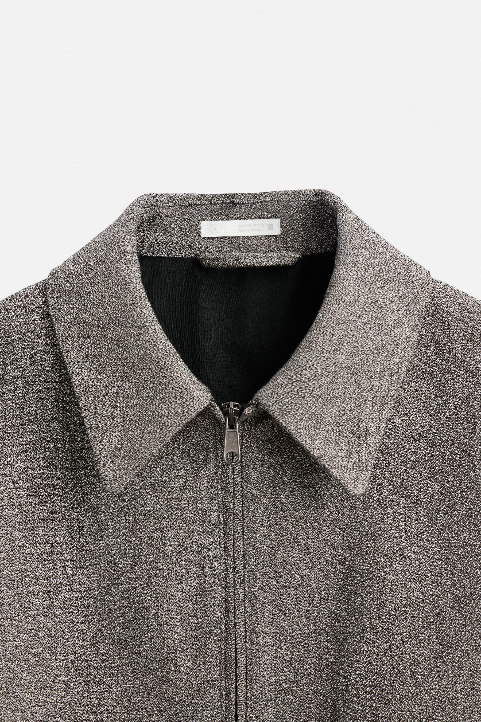ZIPPERED STRUCTURED JACKET - Brown | ZARA United States