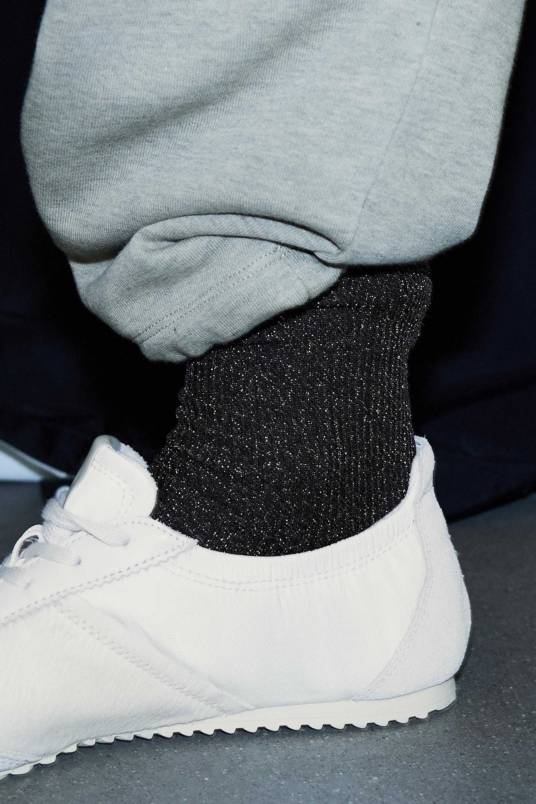 METALLIC THREAD RIBBED SOCKS