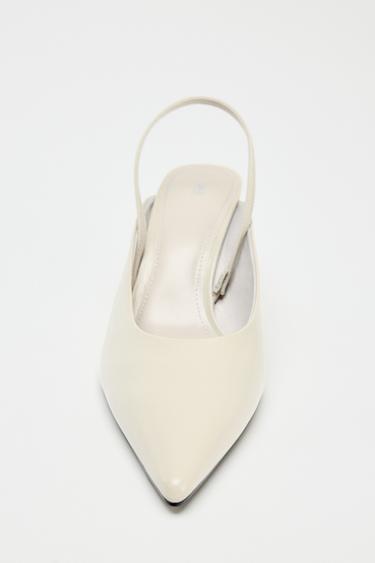 WEDGE SLINGBACK SHOES - White by Zara - Image 4