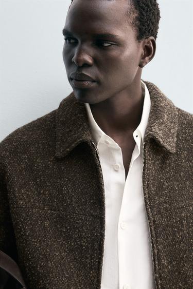 BOUCLÉ TEXTURED JACKET - Dark green by Zara - Image 4