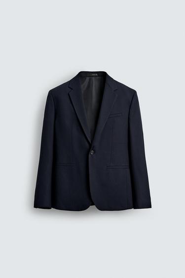 BLAZER TRAJE CON LANA - Marino de Zara