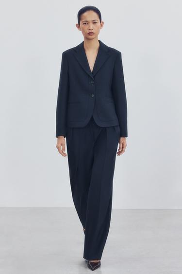 ZW COLLECTION STRAIGHT BLAZER - Navy blue by Zara