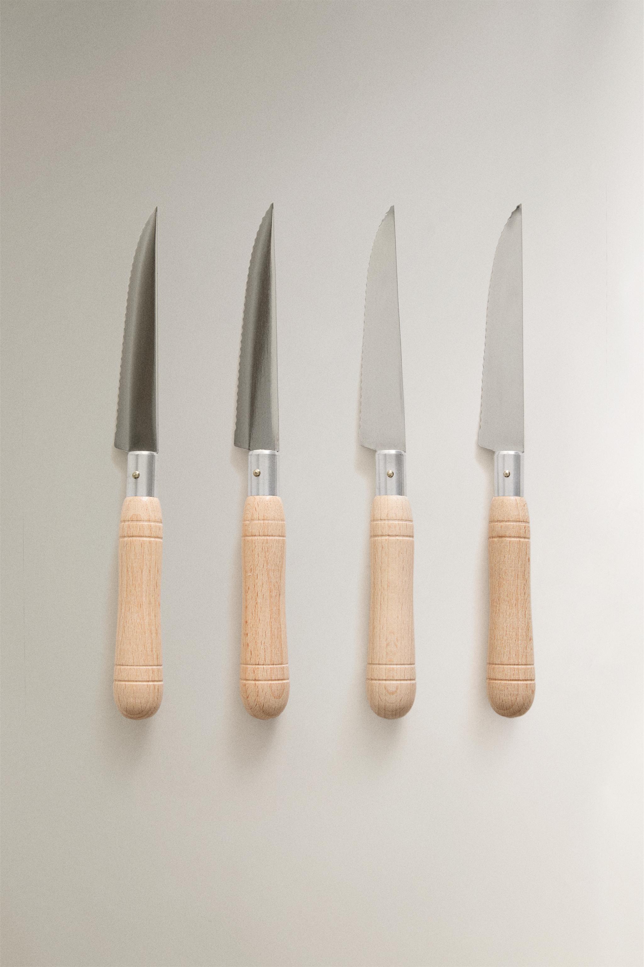 BEECH WOOD STEAK KNIFE SET (SET OF 4) - Brown | ZARA United States
