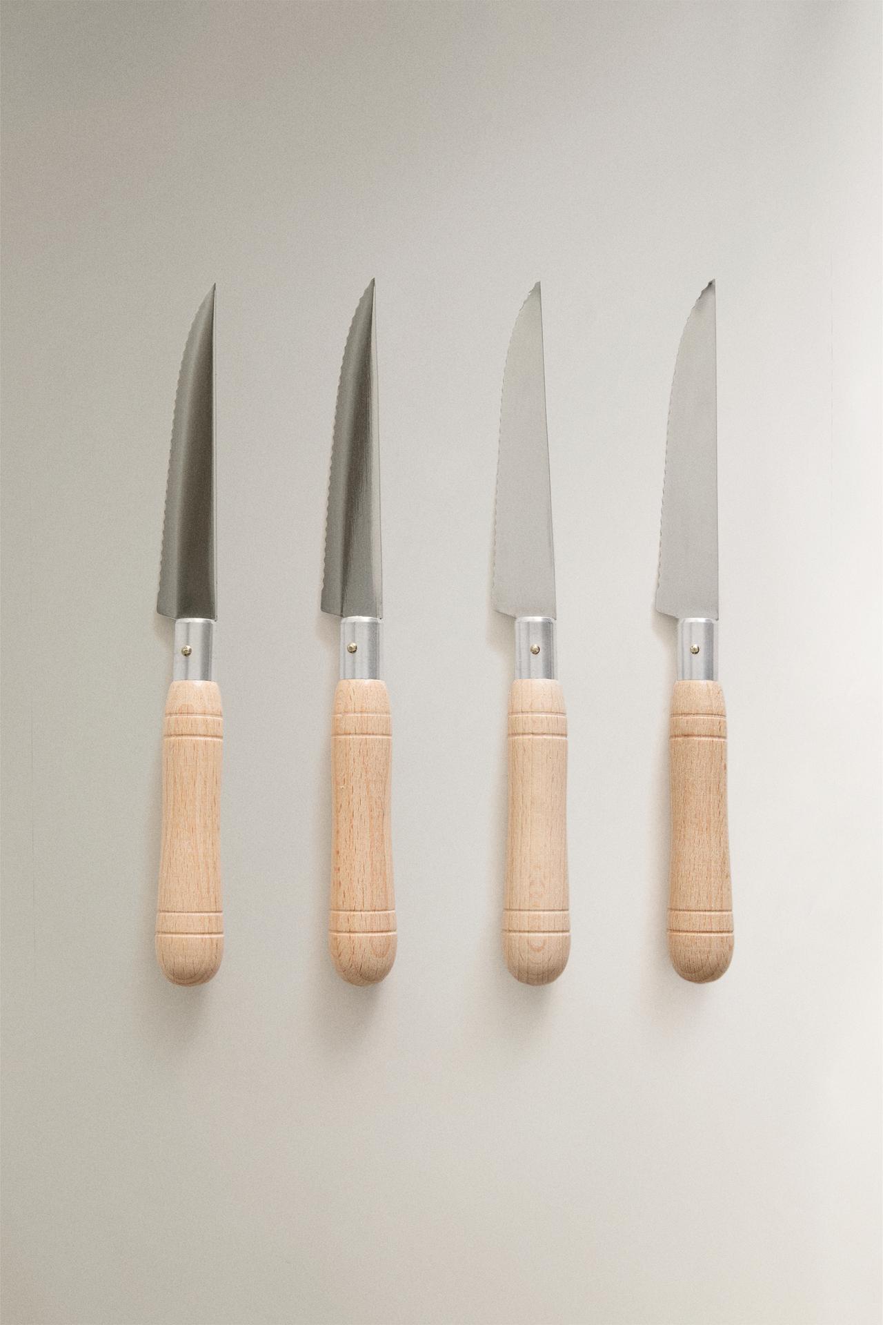 BEECH WOOD STEAK KNIFE SET (SET OF 4)