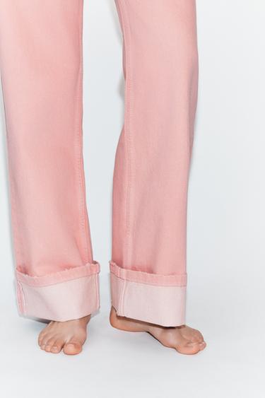 JEAN TRF LOOSE FOLDED TAILLE BASSE - Rose de Zara - Image 2