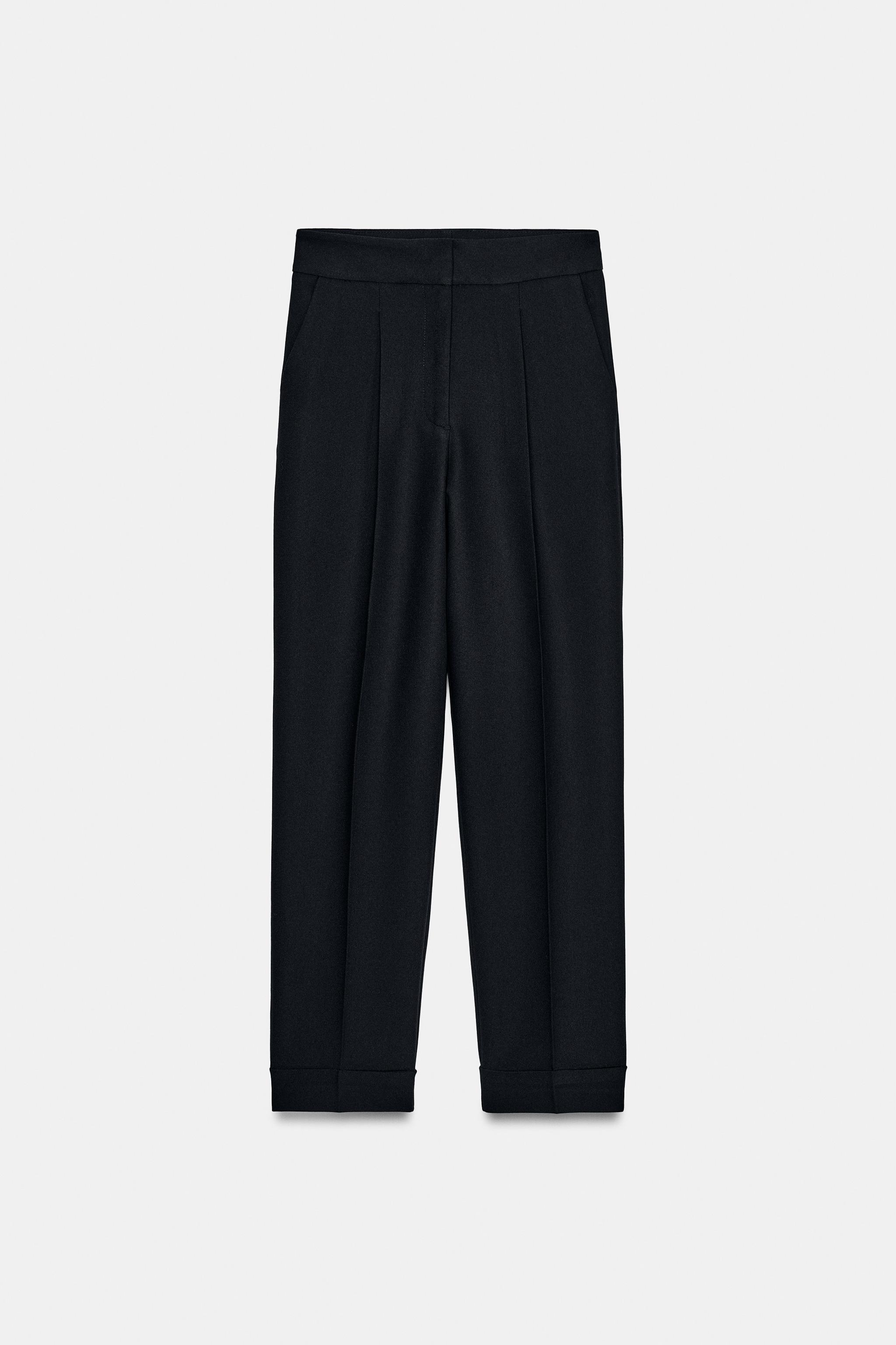 PLEATED CUFFED HEM PANTS