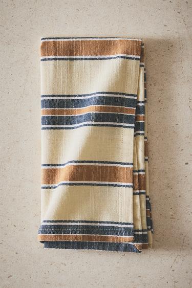 PACK OF STRIPED DYED THREAD NAPKINS - Blue by Zara