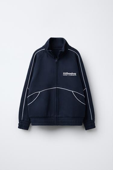 SWEATSHIRT AUS JERSEY MIT SCHRIFTZUG - Marineblau von Zara - Bild 0