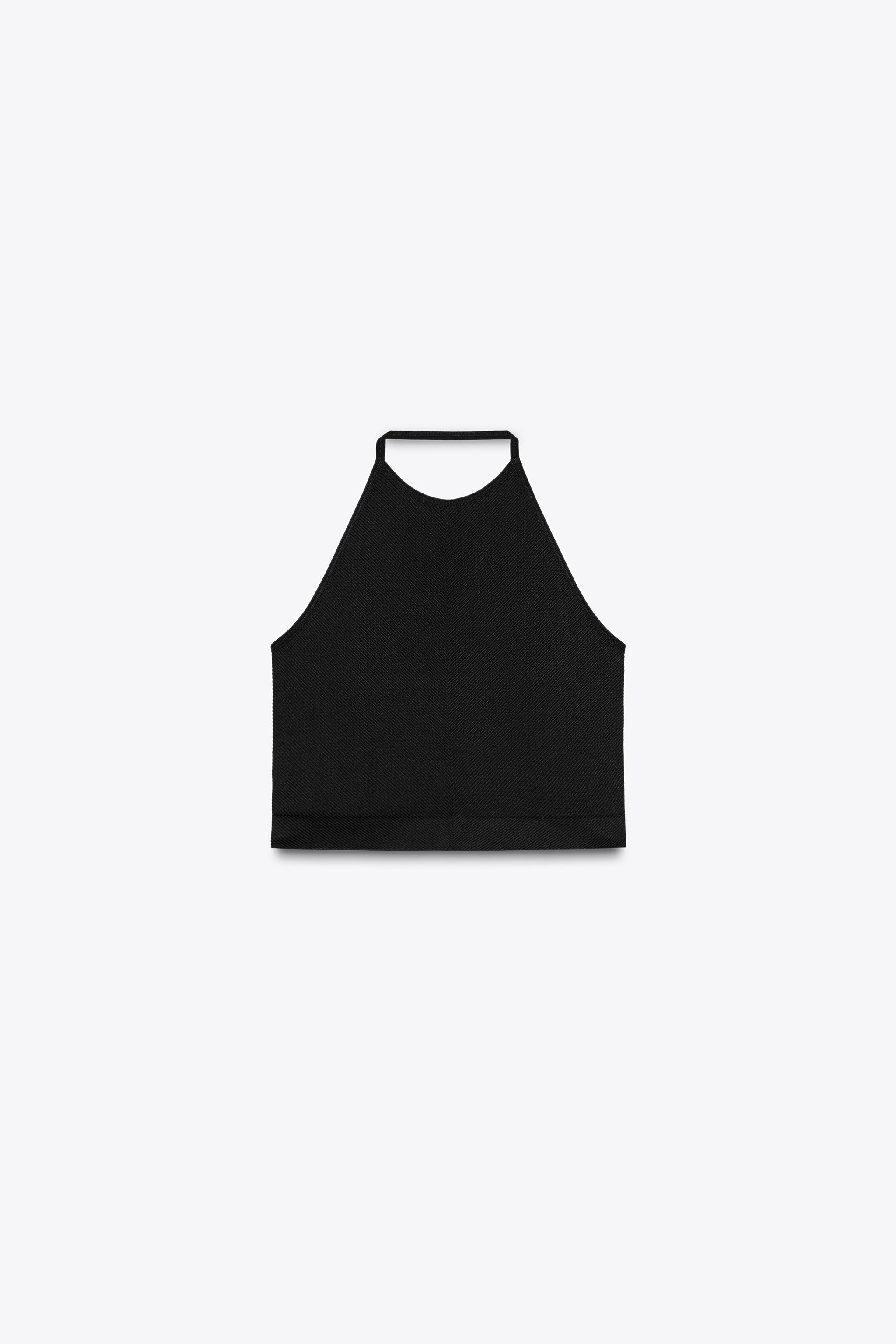 zara black halter top