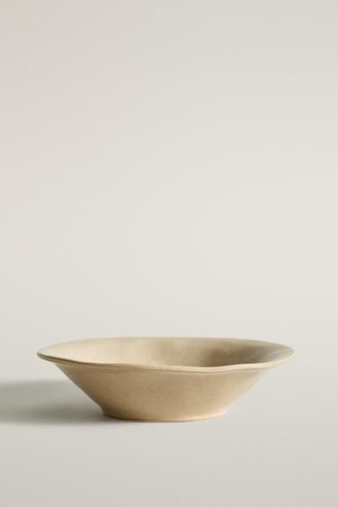 IRREGULAR STONEWARE BOWL - Taupe grey by Zara