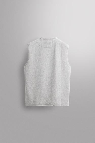 DÉBARDEUR BRODÉ - Gris chiné de Zara - Image 7