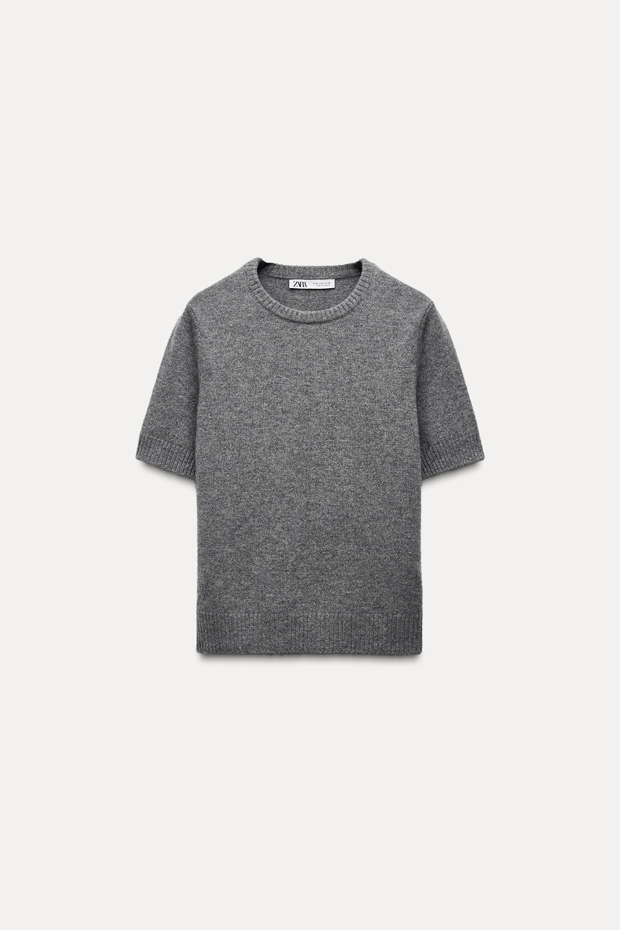 BASIC 100 WOOL SHORT SLEEVE TOP Yellow ZARA India