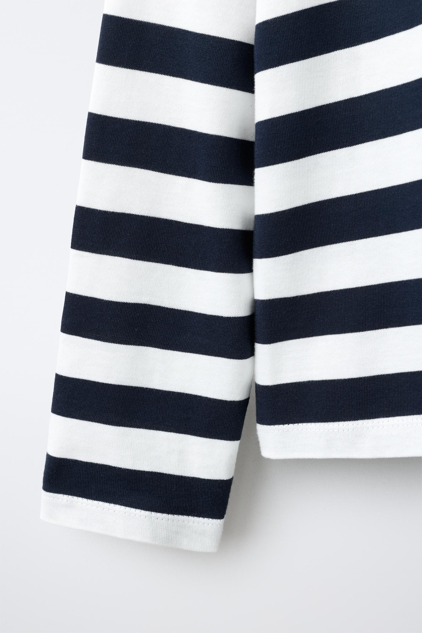 Детская футболка Zara Striped, цвет: Синий / Белый — фото 5