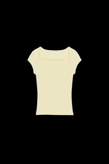 COTTON MODAL T-SHIRT - Yellow by Zara - Image 0