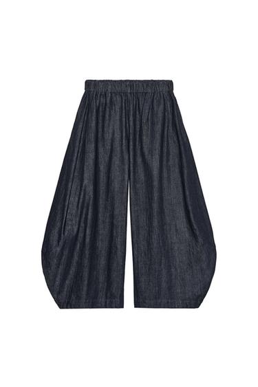 ZW COLLECTION VOLUME DENIM TROUSERS - Blue by Zara